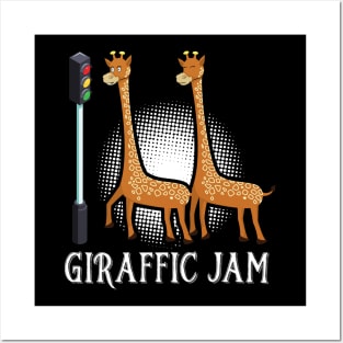 Giraffic Jam - Traffic Jam Pun Posters and Art